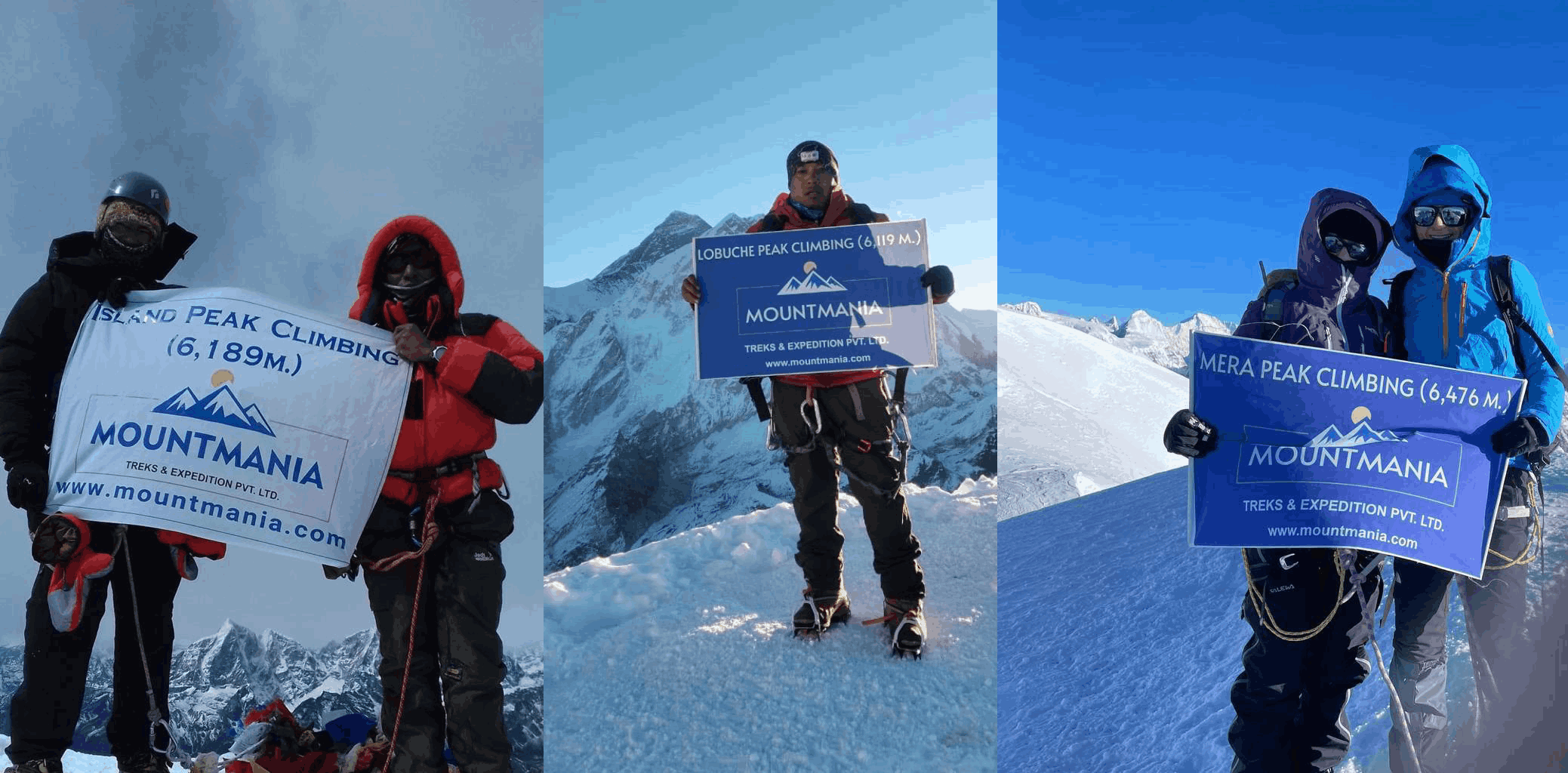 three peak climbing - mera, island and lobuche peak summit 
