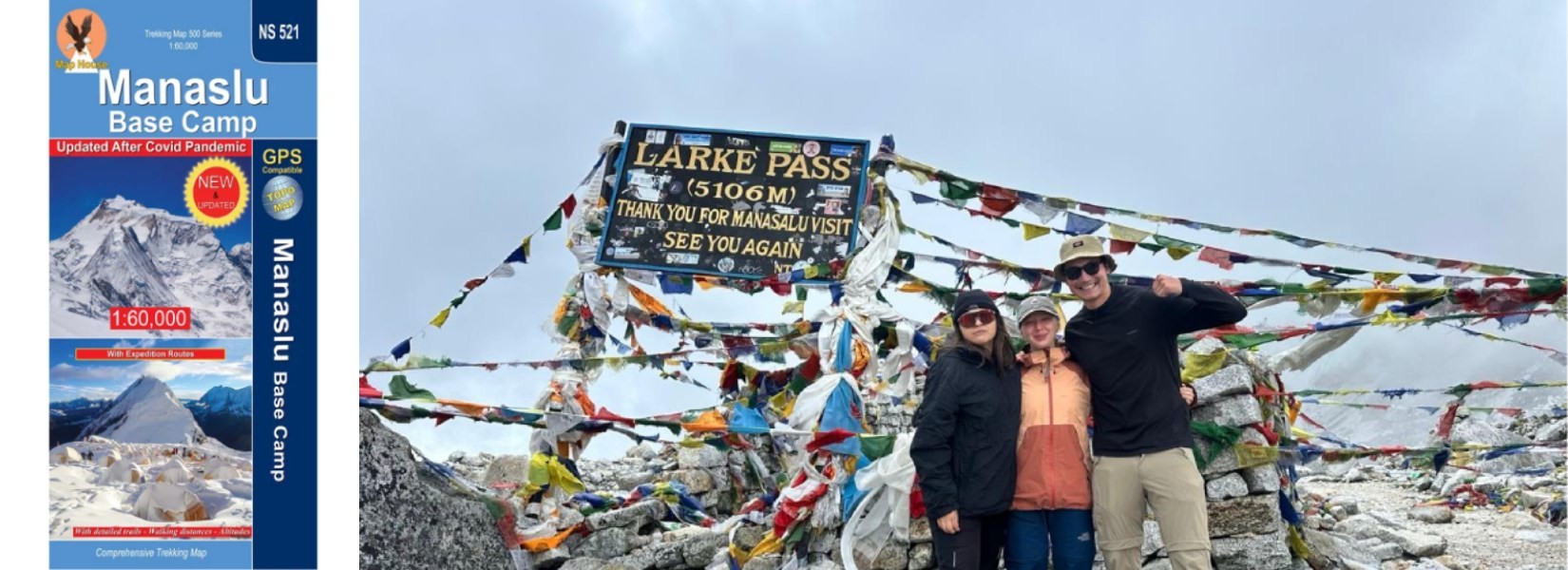 Manaslu Circuit Trek Map with Distance